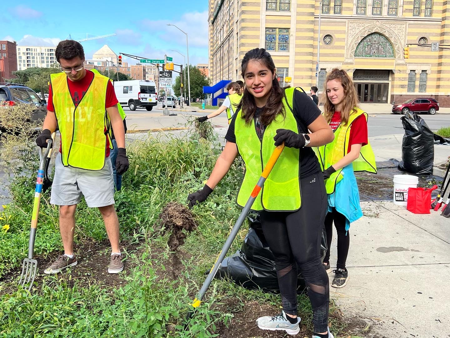 Mass Ave Indy Flowerbed Volunteer